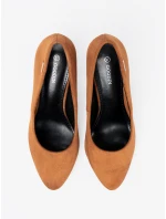 Pěkné  lodičky Jasnobrązowy dámské na širokém podpatku