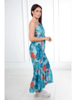 Šaty s motivem listů v mátové barvě Šaty s motivem listů v mátové barvě