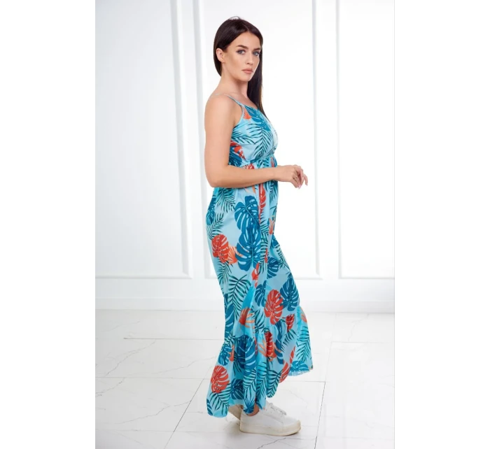 Šaty s motivem listů v mátové barvě Šaty s motivem listů v mátové barvě