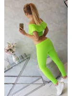 Sada s volánkem zelený neon