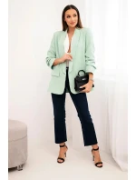 Bunda s klopou elegantní světlá máta Bunda s klopou elegantní světlá máta