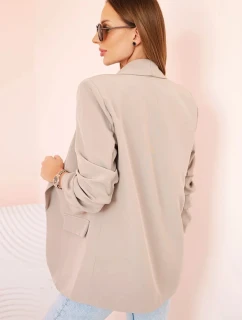 Sako s klopami elegantní tmavě béžové