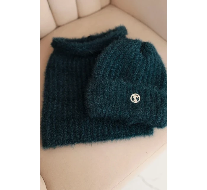 Dámská souprava čepice a šály zimní s ozdobným mořská model 21461098 - K-Fashion