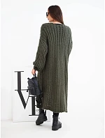 Dámský dlouhý model 22353119 kardigan bez zapínání se širokým rukávem khaki - K-Fashion Dámský dlouhý model 22353119 kardigan bez zapínání se širokým rukávem khaki - K-Fashion