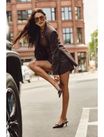 Lakované lodičky na podpatku s mašličkou bordó Olvena