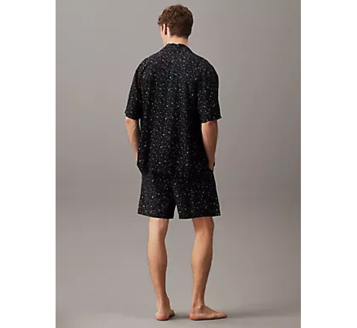Spodní prádlo Pánské pyžamo S/S BUTTON DOWN 000NM2578ELXW - Calvin Klein