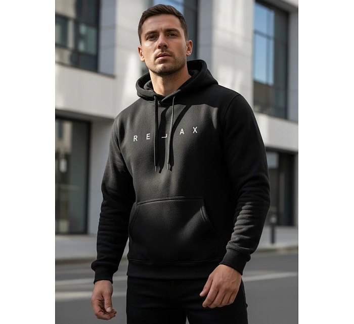 Bluza męska z kapturem RELAX czarna model 22106286 - FashionStreet
