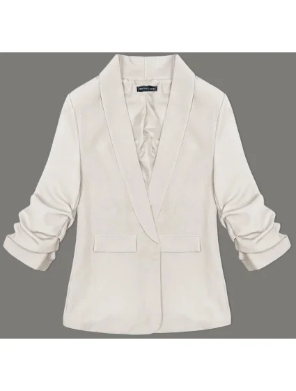 Světle béžové tenké sako s nařasenými rukávy (22-356) Světle béžové tenké sako s nařasenými rukávy (22-356)