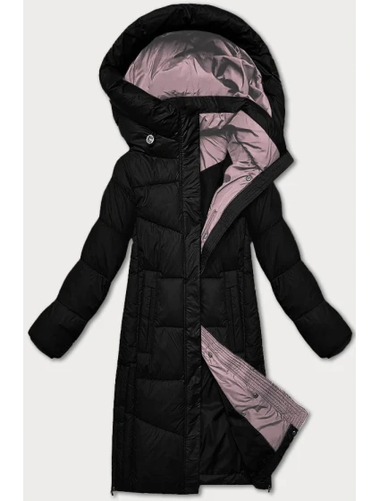 Černá dámská zimní bunda s kontrastní podšívkou Glakate (LU-238152#)