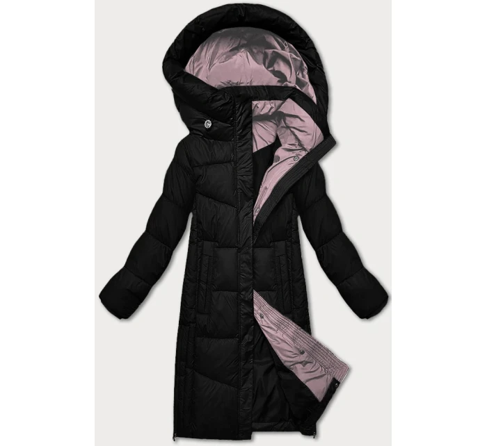 Černá dámská zimní bunda s kontrastní podšívkou Glakate (LU-238152#)