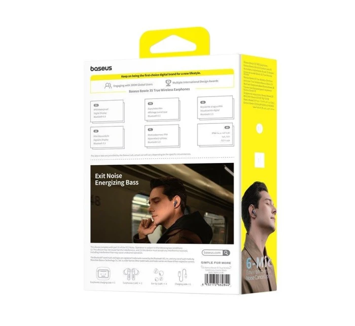 Bezdrátová sluchátka Baseus model 21862148 35 (černá) Bezdrátová sluchátka Baseus model 21862148 35 (černá)