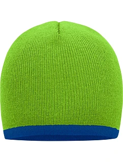 MB Pletená čepice s kontrastním lemem 03. lime model 22496237 - Daiber