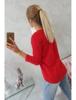 Halenka s 3D grafikou ptáka červená Halenka s 3D grafikou ptáka červená