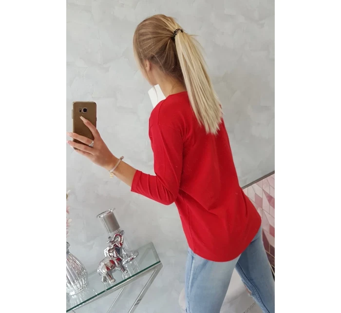 Halenka s 3D grafikou ptáka červená Halenka s 3D grafikou ptáka červená