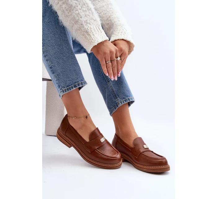 Dámské mokasíny na platformě Laura Messi 2392 tmavě zlatá