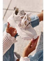 Dámské Kožené Tenisky Béžové model 21671647 - CheBello