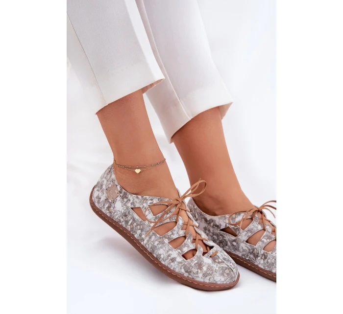 Kožené Baletky S Výřezy Maciejka 06835-25/00-1 Zlaté