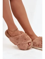Kožešinové domácí pantofle pro ženy s se pásky Camel model 21708380 - EVENTO Kožešinové domácí pantofle pro ženy s se pásky Camel model 21708380 - EVENTO