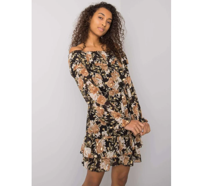 Šaty DHJ SK 15015 2.73P černá a béžová