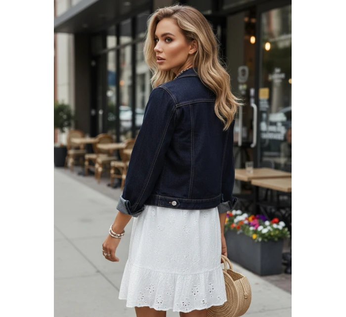 FashionStreet dámská tmavě modrá džínová bunda TY5598