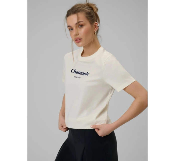 Dámské volné tričko s potiskem 4F 4FRAW25TTSHF3409-12S