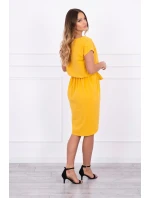 Šaty s obálkovým spodním dílem v hořčicové barvě Šaty s obálkovým spodním dílem v hořčicové barvě