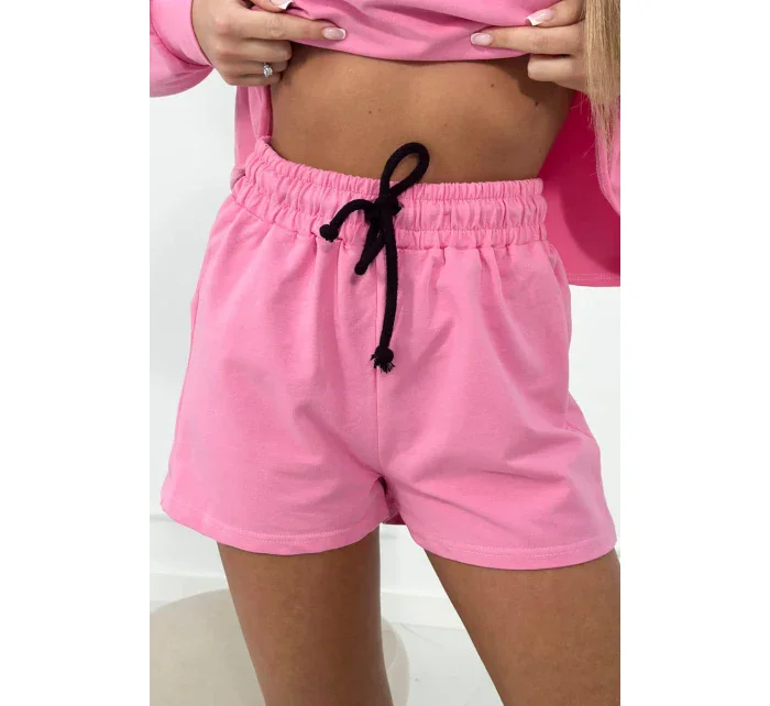 Souprava halenka + šortky světle růžová