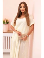 Dámské bavlněné šaty s volným střihem žlutý Dámské bavlněné šaty s volným střihem žlutý