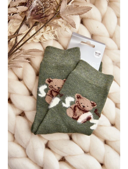 Teplé Bavlněné Ponožky S model 21645000 Zelené - Aura.via Teplé Bavlněné Ponožky S model 21645000 Zelené - Aura.via