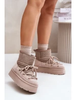 Sněhule S Šněrováním Na Platformě Béžové model 21676666 - Boto Sněhule S Šněrováním Na Platformě Béžové model 21676666 - Boto