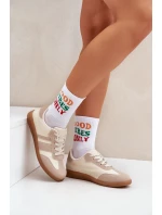 Nízké Dámské Tenisky Z Eko Kůže Béžové model 21683211 - Boto Nízké Dámské Tenisky Z Eko Kůže Béžové model 21683211 - Boto