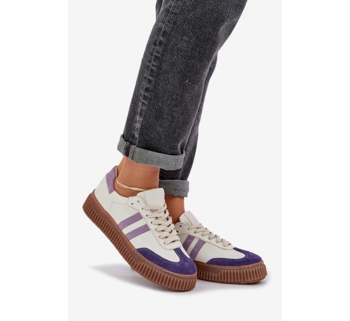 Zazoo N1068 Kožené Nízké Sneakersy Dámské Na Platformě Bílé Zazoo N1068 Kožené Nízké Sneakersy Dámské Na Platformě Bílé