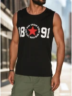 Pánská košile bez rukávů černá FashionStreet RX5652 Pánská košile bez rukávů černá FashionStreet RX5652