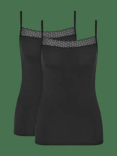 Feel of Modal Spaghetti Top 2P - Black - TRIUMPH Black - TRIUMPH