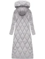 Šedá dlouhá dámská zimní bunda s kapucí model 21242127 - Libland