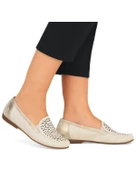 Kožené pohodlné polobotky Rieker W RKR658 beige