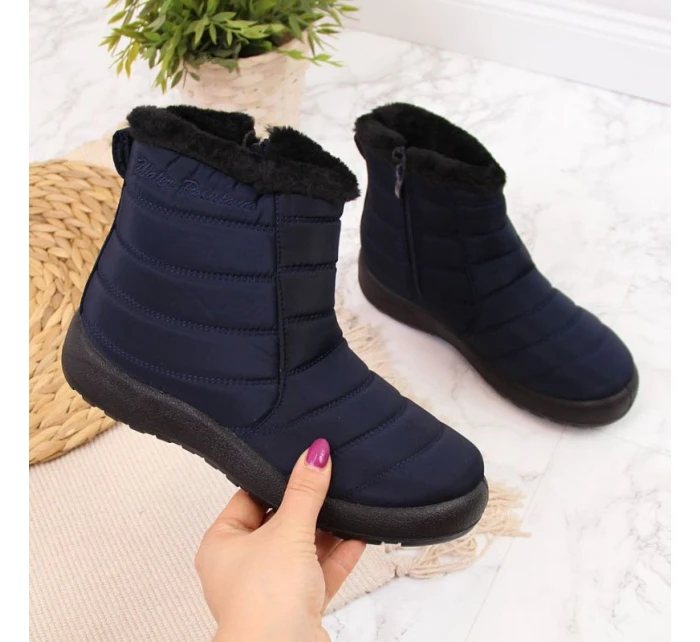 Nepromokavé sněhové boty na zip NEWS W model 18847113 navy blue - Inny Nepromokavé sněhové boty na zip NEWS W model 18847113 navy blue - Inny