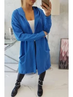 Chrpově modrá bunda s kapucí nadměrné velikosti Chrpově modrá bunda s kapucí nadměrné velikosti