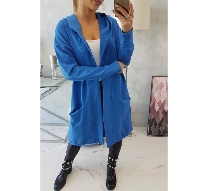 Chrpově modrá bunda s kapucí nadměrné velikosti Chrpově modrá bunda s kapucí nadměrné velikosti