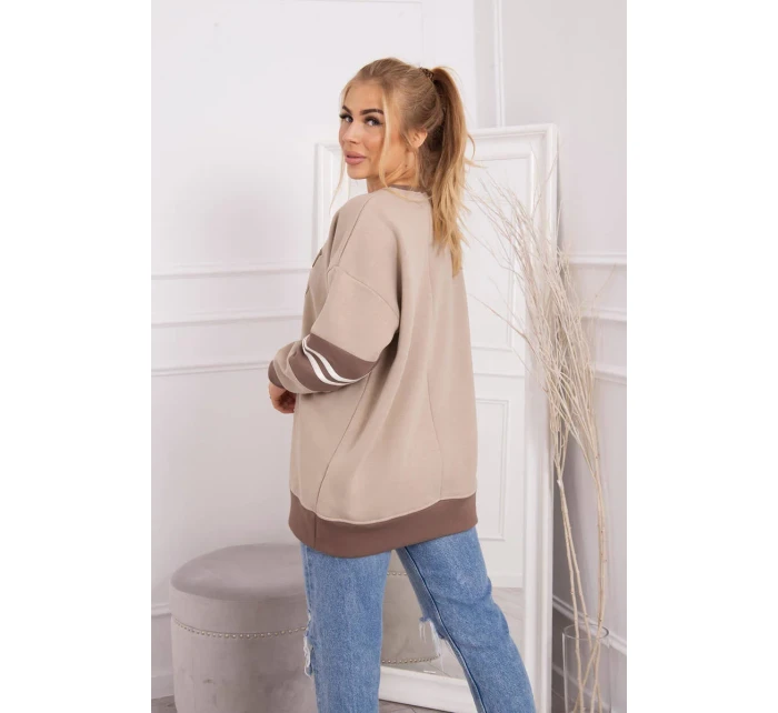 Zateplená mikina Malibu tmavě béžová+mocca Zateplená mikina Malibu tmavě béžová+mocca