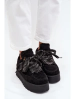 Šněrovací dámské sněhule na platformě vyhřívané kožešinou Černé model 21710251 - Boto Šněrovací dámské sněhule na platformě vyhřívané kožešinou Černé model 21710251 - Boto