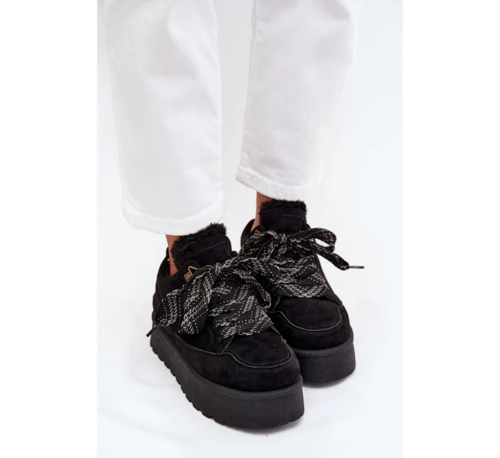 Šněrovací dámské sněhule na platformě vyhřívané kožešinou Černé model 21710251 - Boto Šněrovací dámské sněhule na platformě vyhřívané kožešinou Černé model 21710251 - Boto