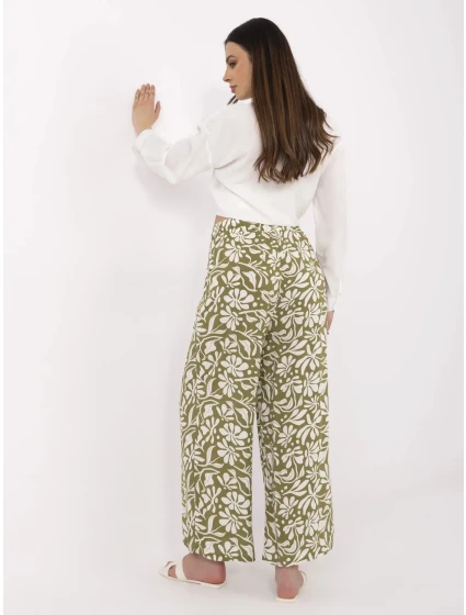 Kalhoty D73771M62237H olivově zelené