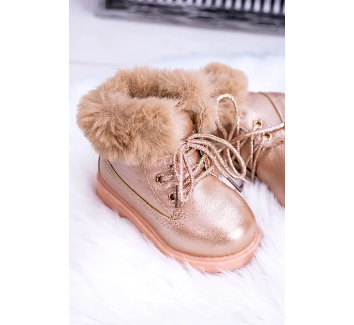růžové zlaté izolované dětské boty Trapery Fobos růžové zlaté izolované dětské boty Trapery Fobos