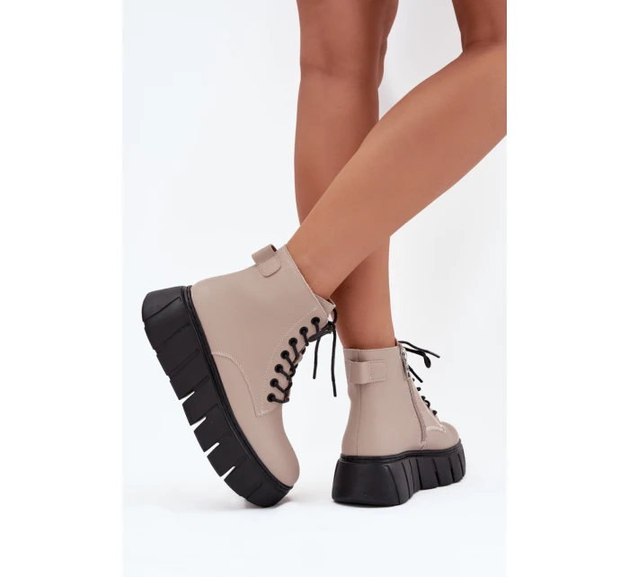 Boty na široké podrážce model 216833 Step in style Boty na široké podrážce model 216833 Step in style