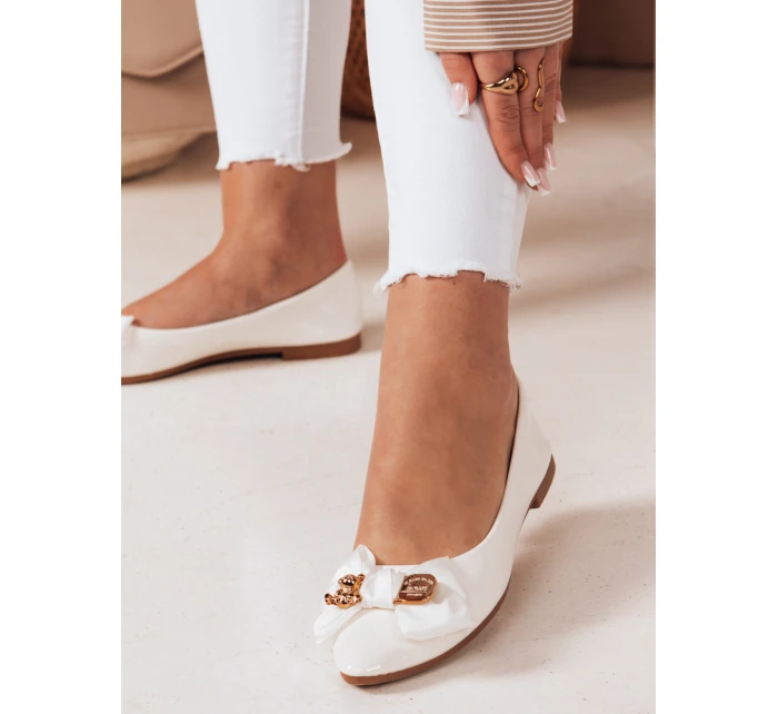 Dámské baleríny TEDBOW na podpatku bílé FashionStreet ZY0768