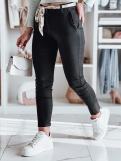 Dámské látkové chinos kalhoty s páskem ROSSALI černé FashionStreet UY2295