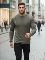 Pánský khaki svetr model 21995134 - FashionStreet Pánský khaki svetr model 21995134 - FashionStreet