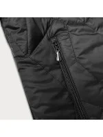 Černá dámská plus size bunda s odepínací kapucí model 20991188 - J.STYLE Černá dámská plus size bunda s odepínací kapucí model 20991188 - J.STYLE