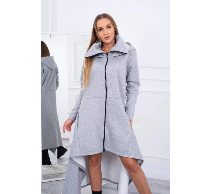 Zateplené šaty s delšími boky šedé Zateplené šaty s delšími boky šedé